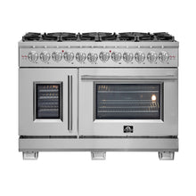 Forno Capriasca 48-Inch Freestanding French Door Dual Fuel Range, 8 Burners, True Convection Oven FORNO
