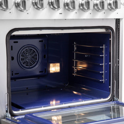 Forno Capriasca 48-Inch Freestanding French Door Dual Fuel Range, 8 Burners, True Convection Oven FORNO
