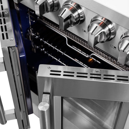 Forno Massimo 30-Inch Freestanding French Door Gas Range, 4 Burners, Convection Oven, Energy Efficient FORNO