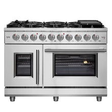 Forno Massimo 48-Inch Freestanding French Door Gas Range, 8 Burners, Convection Oven, Energy Efficient FORNO