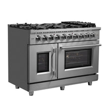 Forno Massimo 48-Inch Freestanding French Door Gas Range, 8 Burners, Convection Oven, Energy Efficient FORNO