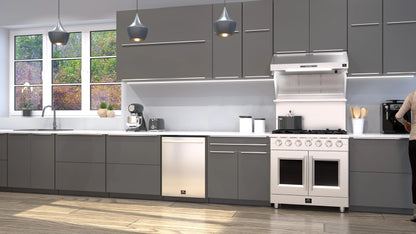 Forno Galiano 36-Inch Freestanding French Door Gas Range, 6 Burners, Convection Oven, Energy Efficient FORNO