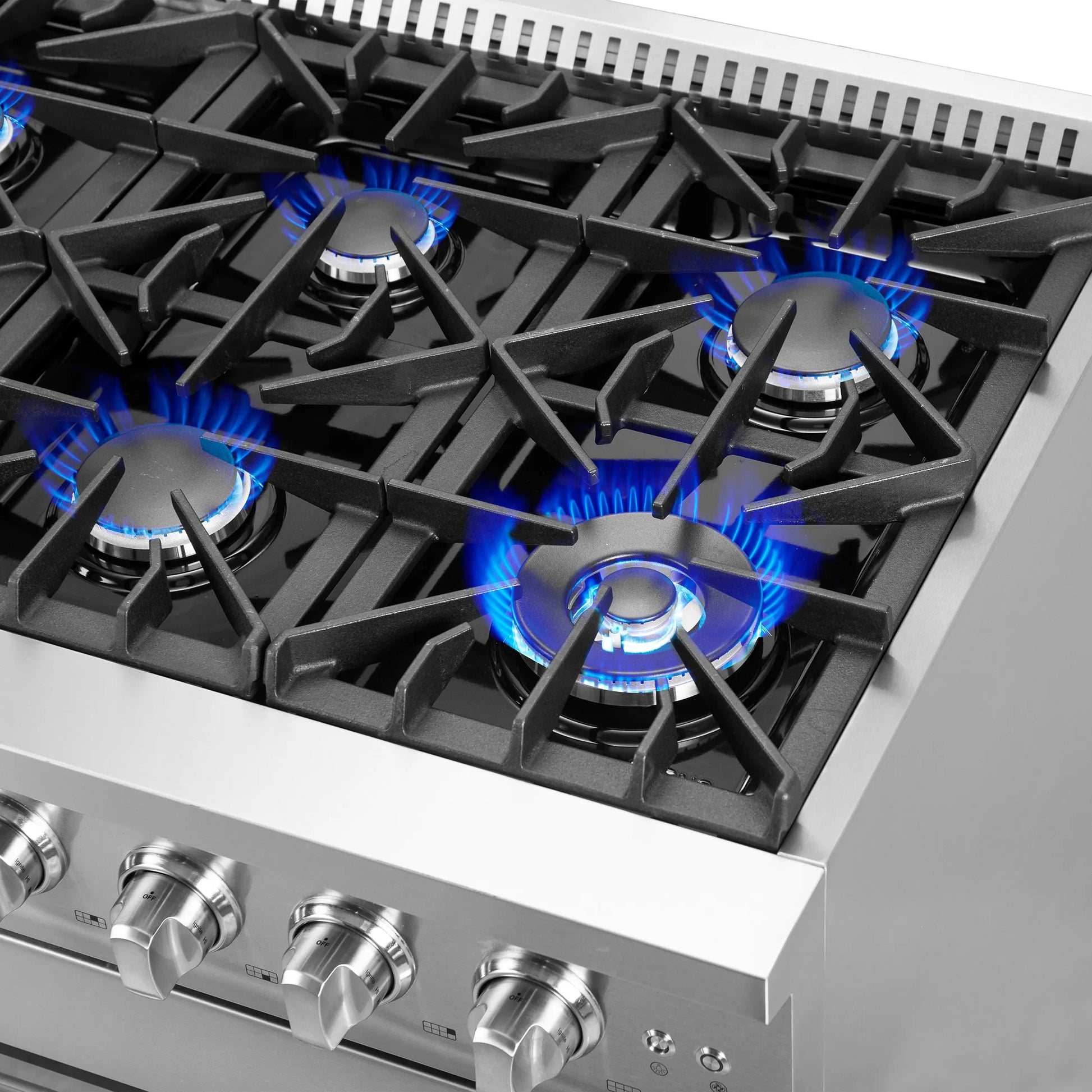 Forno Galiano 48-Inch Freestanding French Door Gas Range, 8 Burners, Griddle, Convection Oven, Energy Efficient FORNO