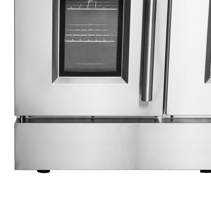 Forno Galiano 48-Inch Freestanding French Door Gas Range, 8 Burners, Griddle, Convection Oven, Energy Efficient FORNO