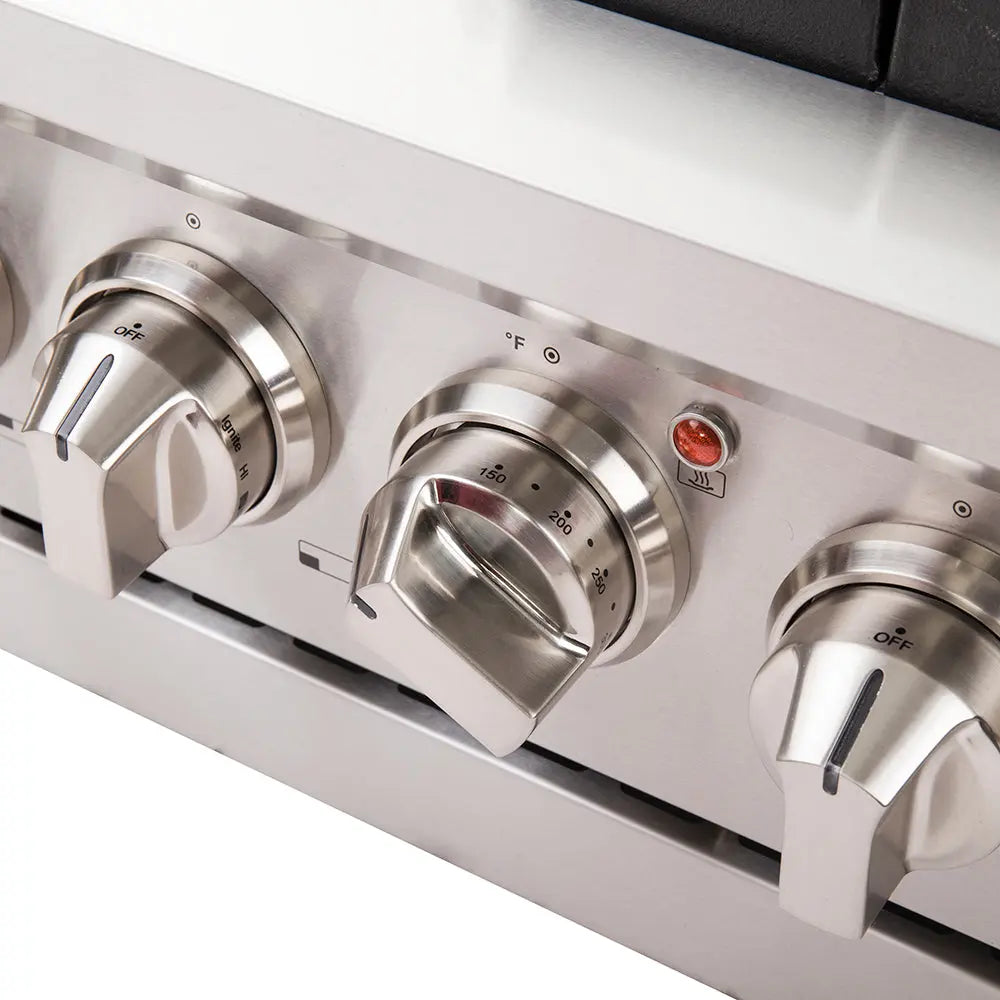 FORNO Capriasca 48-inch Gas Range Stainless Steel, 8 Brass Burners 160,000 BTU, 6.58 cu.ft. Double Oven FORNO