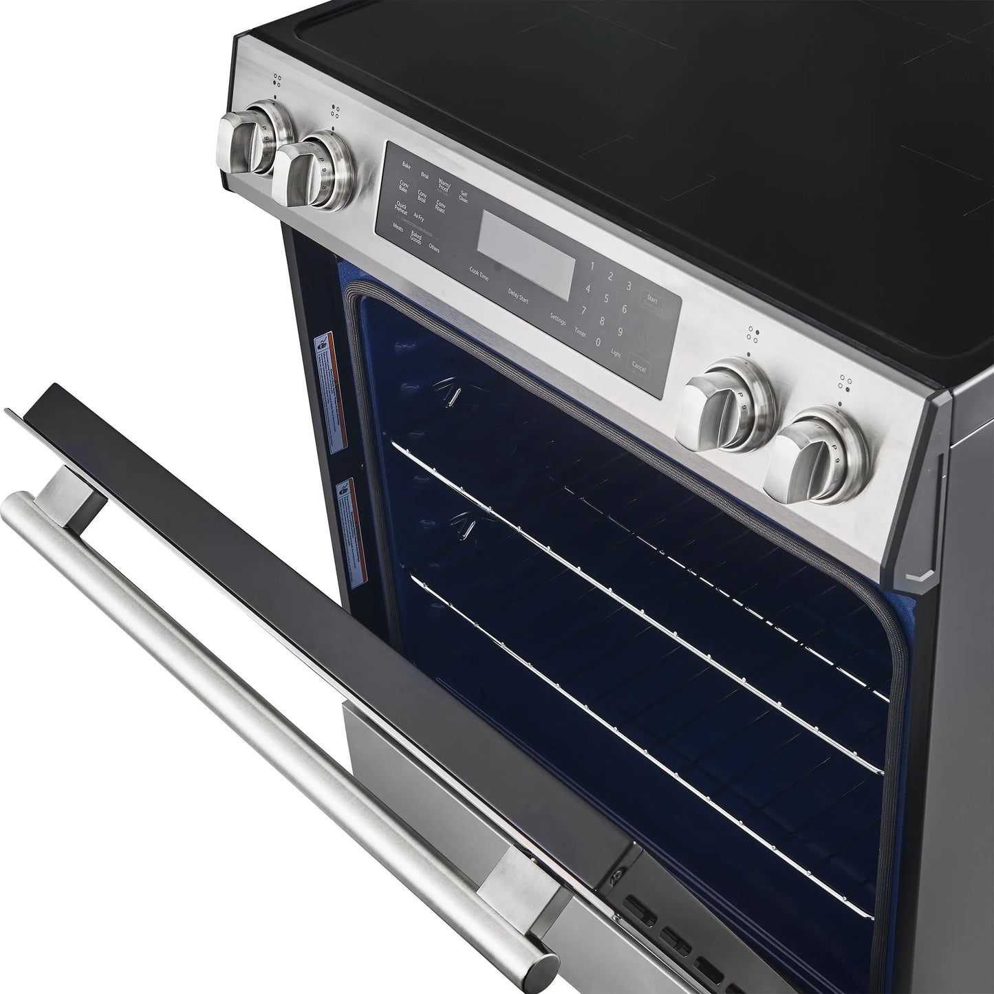 Forno Donatello Espresso 30-Inch Slide-In Stainless Steel Induction Range, Convection Oven, 5 Cooking Zones, Touch Control Panel FORNO