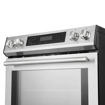 Forno Donatello Espresso 30-Inch Slide-In Stainless Steel Induction Range, Convection Oven, 5 Cooking Zones, Touch Control Panel FORNO