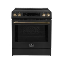 Forno Donatello Espresso 30-Inch Slide-In Black Induction Range, Convection Oven, 5 Cooking Zones, Touch Control Panel FORNO