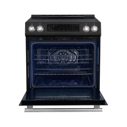Forno Donatello Espresso 30-Inch Slide-In Black Induction Range, Convection Oven, 5 Cooking Zones, Touch Control Panel FORNO