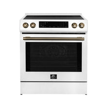Forno Donatello Espresso 30-Inch Slide-In White Induction Range, Convection Oven, 5 Cooking Zones, Touch Control Panel FORNO