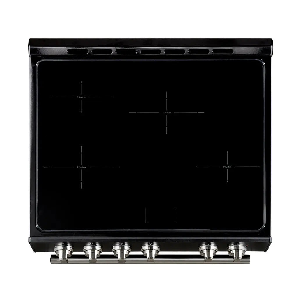Forno Leonardo Espresso 30-Inch Slide-In Black Induction Range, Convection Oven, 5 Cooking Zones, Touch Control Panel FORNO
