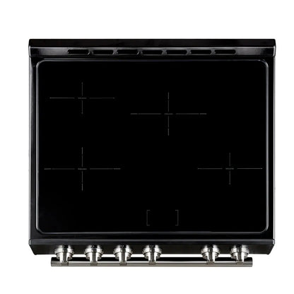Forno Leonardo Espresso 30-Inch Slide-In Black Induction Range, Convection Oven, 5 Cooking Zones, Touch Control Panel FORNO