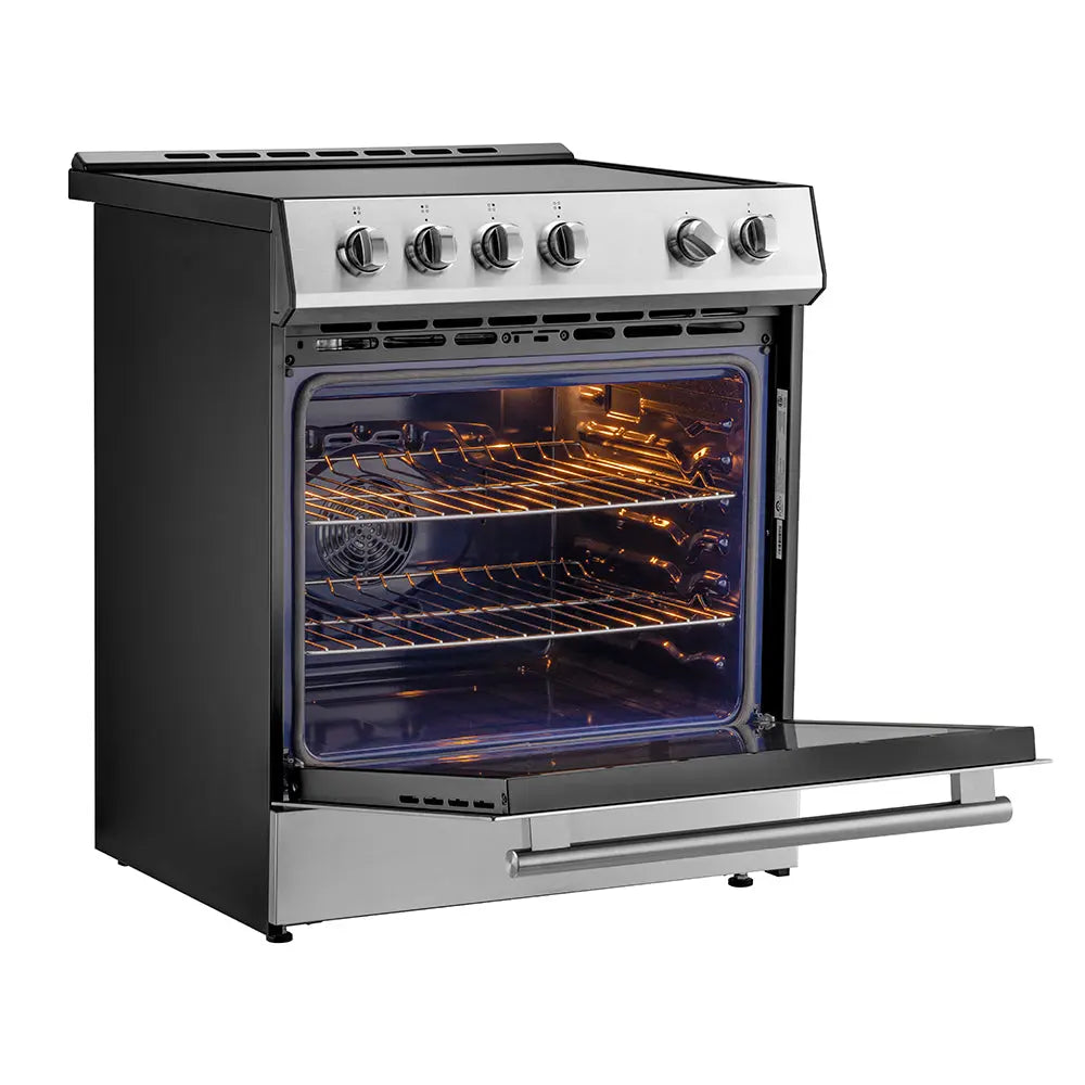 Forno Leonardo Espresso 30-Inch Slide-In Stainless Steel Induction Range, Convection Oven, 5 Cooking Zones FORNO