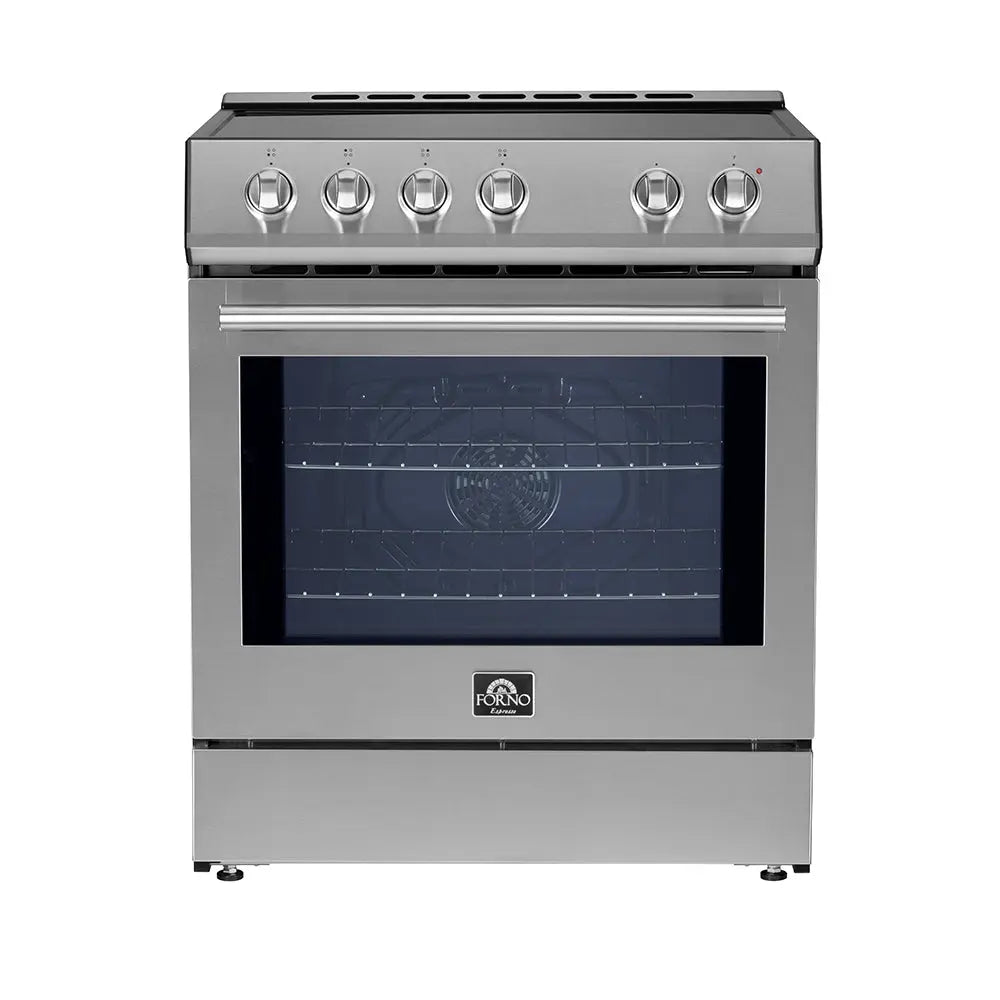Forno Leonardo Espresso 30-Inch Slide-In Stainless Steel Induction Range, Convection Oven, 5 Cooking Zones FORNO