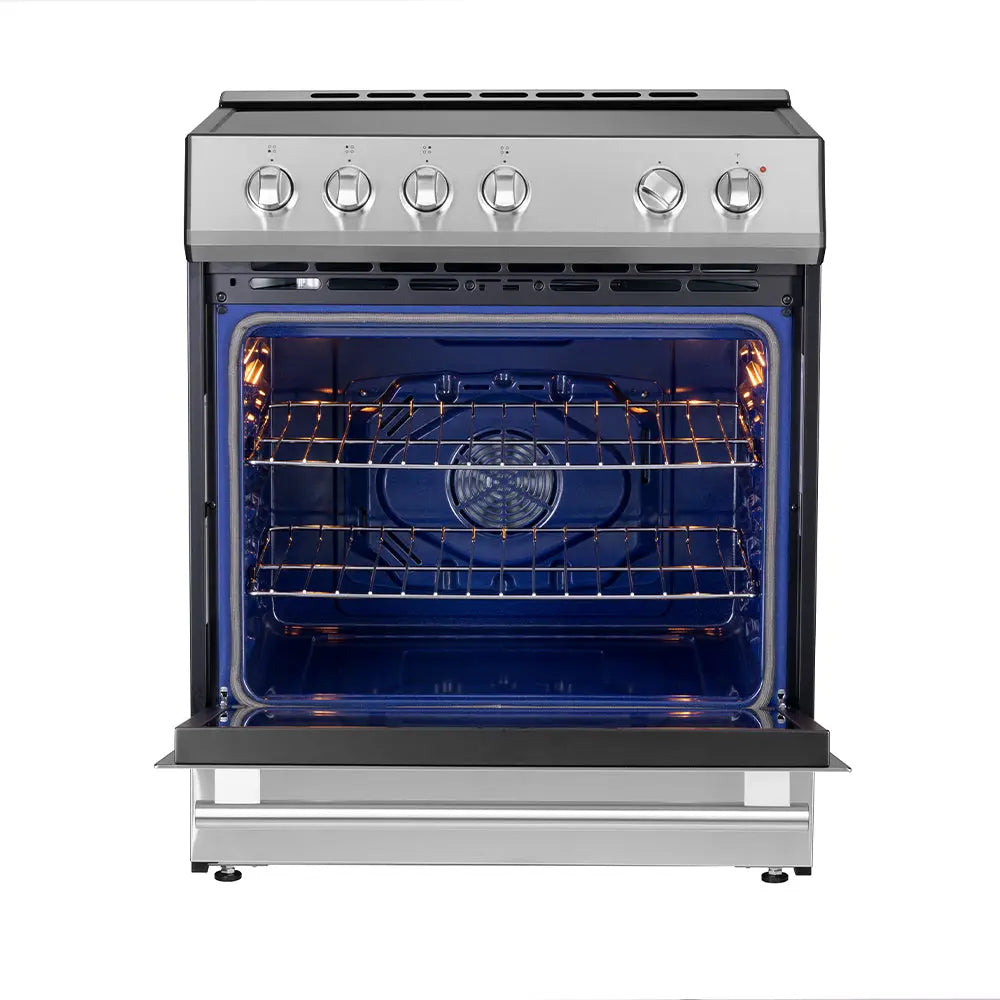 Forno Leonardo Espresso 30-Inch Slide-In Stainless Steel Induction Range, Convection Oven, 5 Cooking Zones FORNO