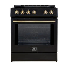 Forno Leonardo Espresso 30-Inch Slide-In Black Induction Range, Convection Oven, 5 Cooking Zones, Touch Control Panel FORNO