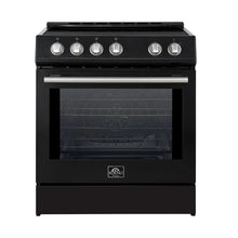 Forno Leonardo Espresso 30-Inch Slide-In Black Induction Range, Convection Oven, 5 Cooking Zones, Touch Control Panel FORNO