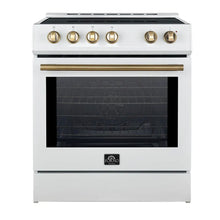 Forno Leonardo Espresso 30-Inch Slide-In White Induction Range, Convection Oven, 5 Cooking Zones, Touch Control Panel FORNO