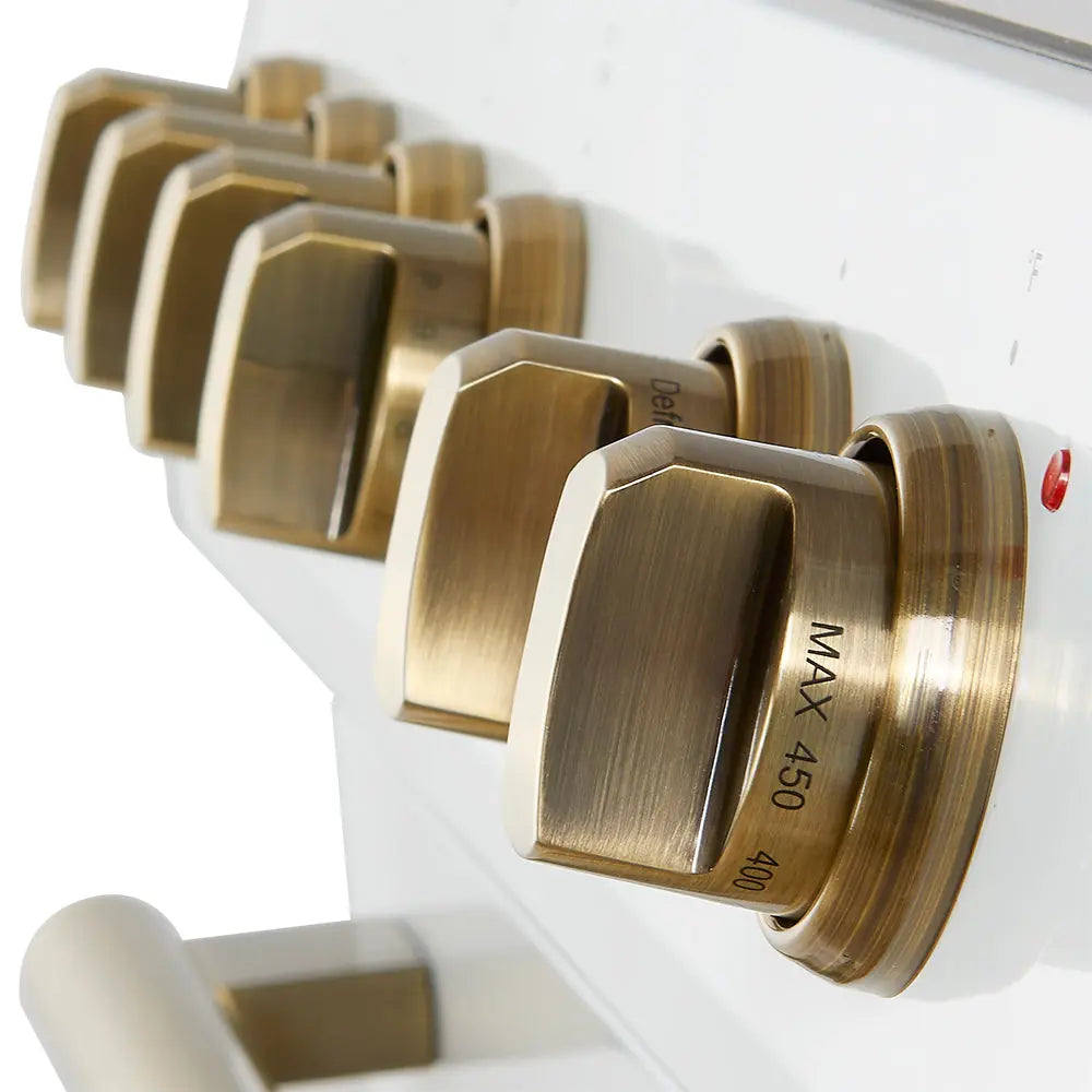 Forno Leonardo Espresso 30-Inch Slide-In White Induction Range, Convection Oven, 5 Cooking Zones, Touch Control Panel FORNO