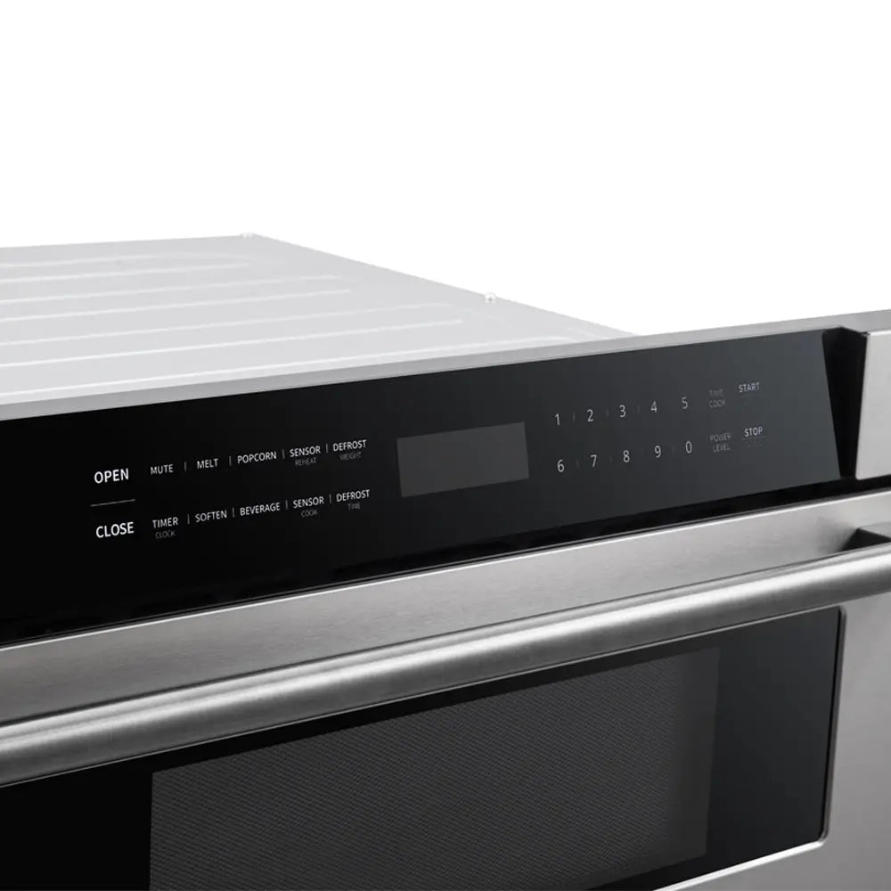 Forno Capoliveri 30-Inch Microwave Drawer, Stainless Steel, 1.2 cu.ft, 1500 Watts, Built-In, Touch Control LCD Display, Auto-Touch Open/Close FORNO
