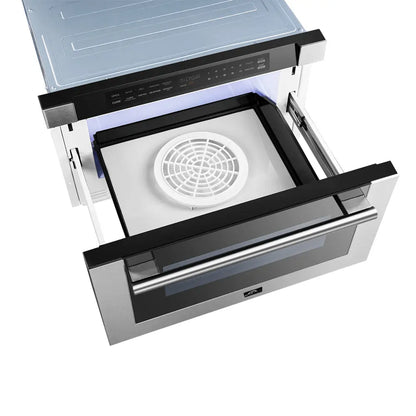 Forno Capoliveri 24-Inch Microwave Drawer, Stainless Steel, 1.2 cu.ft, 1500 Watts, Built-In, Touch Control LCD Display, Auto-Touch Open/Close FORNO