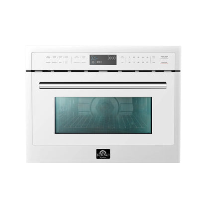 Forno Oliena Espresso White 24-Inch Built-In Microwave and Convection Oven Combo, 1.6 cu.ft, 1750W Convection FORNO