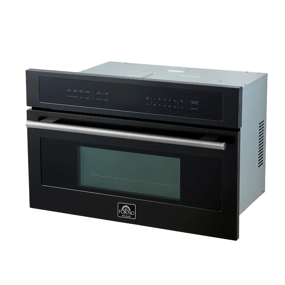 Forno Oliena Espresso Black 30-Inch Built-In Microwave and Convection Oven Combo, 1.6 cu.ft, 1750W Convectiong FORNO