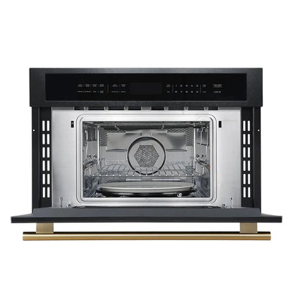 Forno Oliena Espresso Black 30-Inch Built-In Microwave and Convection Oven Combo, 1.6 cu.ft, 1750W Convectiong FORNO