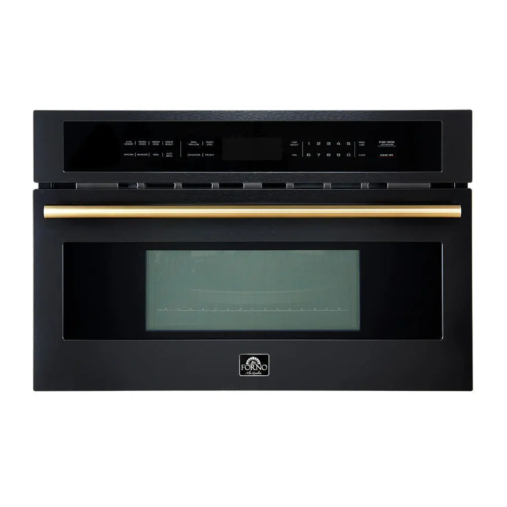 Forno Oliena Espresso Black 30-Inch Built-In Microwave and Convection Oven Combo, 1.6 cu.ft, 1750W Convectiong FORNO