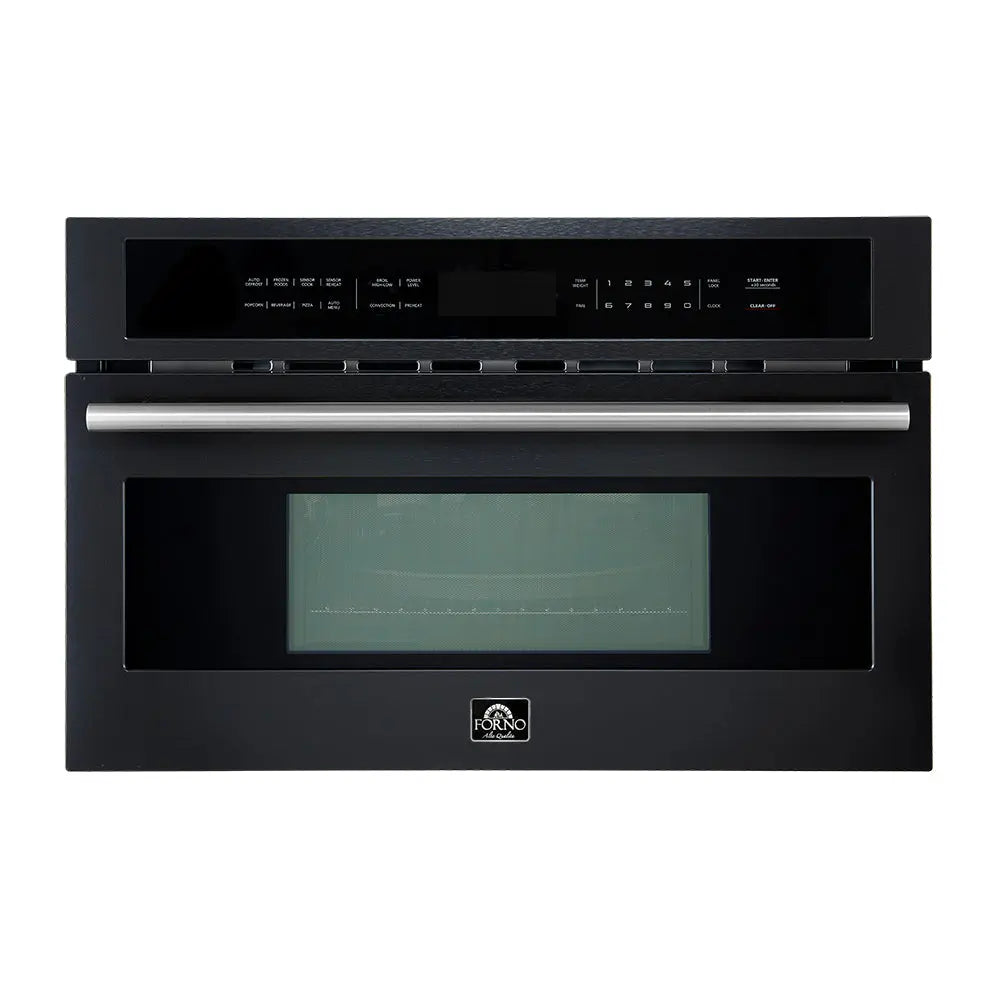 Forno Oliena Espresso Black 30-Inch Built-In Microwave and Convection Oven Combo, 1.6 cu.ft, 1750W Convectiong FORNO