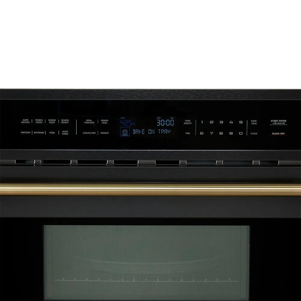 Forno Oliena Espresso Black 30-Inch Built-In Microwave and Convection Oven Combo, 1.6 cu.ft, 1750W Convectiong FORNO