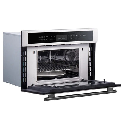 FORNO 2-Piece Kitchen Bundle - 30" Stainless Steel Single Wall (1333-30) Oven, 30" Stainless Steel Microwave (3093-30) FORNO
