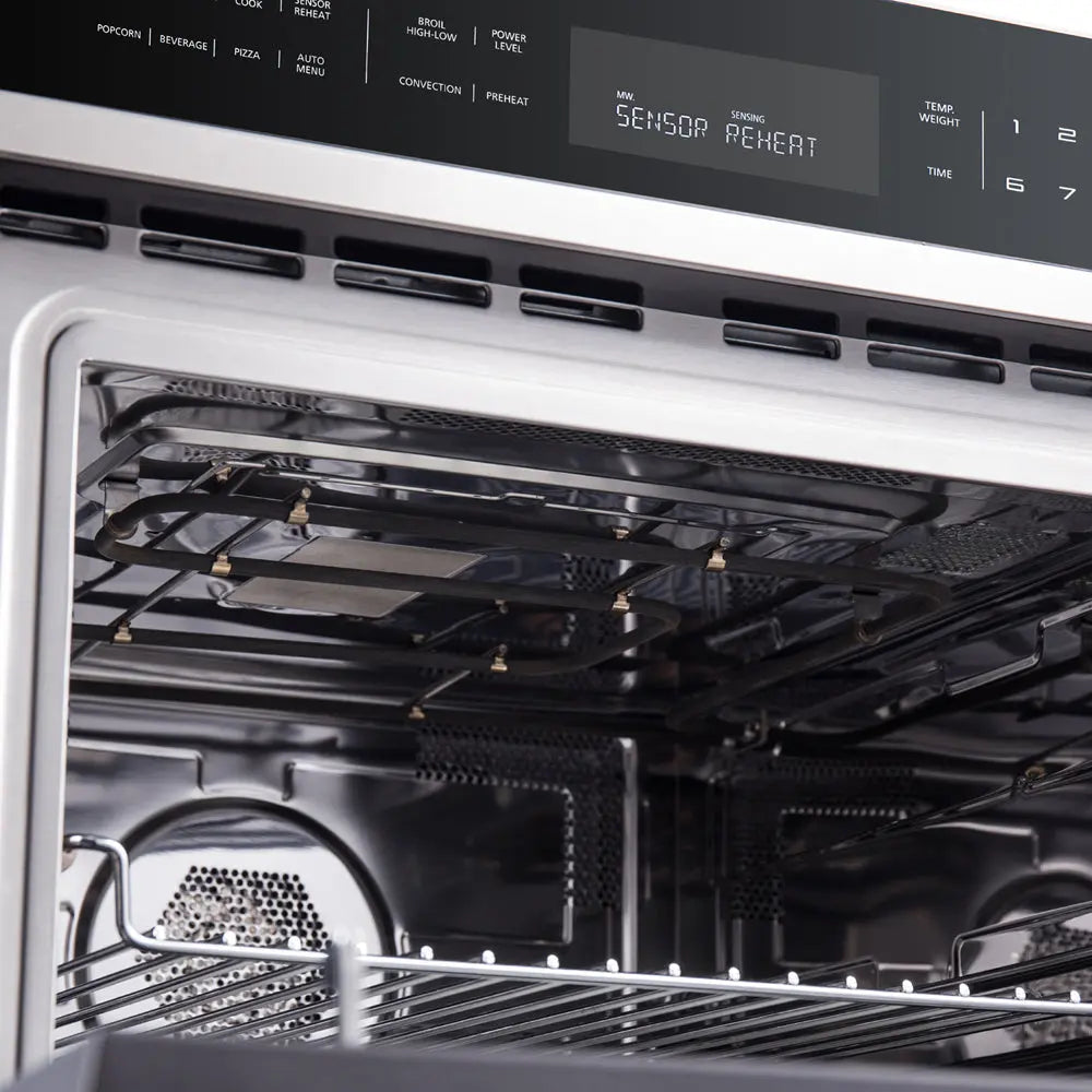 FORNO 2-Piece Kitchen Bundle - 30" Stainless Steel Single Wall (1333-30) Oven, 30" Stainless Steel Microwave (3093-30) FORNO