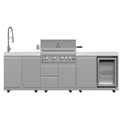 FORNO Bulnes 30-Inch BBQ, 60,000 BTU, 3 Burners with Sear & Rotisserie Infrared Burners, Stainless Steel Outdoor Kitchen FORNO