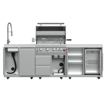 FORNO Bulnes 30-Inch BBQ, 60,000 BTU, 3 Burners with Sear & Rotisserie Infrared Burners, Stainless Steel Outdoor Kitchen FORNO