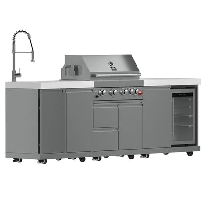 FORNO Bulnes 30-Inch BBQ, 60,000 BTU, 3 Burners with Sear & Rotisserie Infrared Burners, Stainless Steel Outdoor Kitchen FORNO
