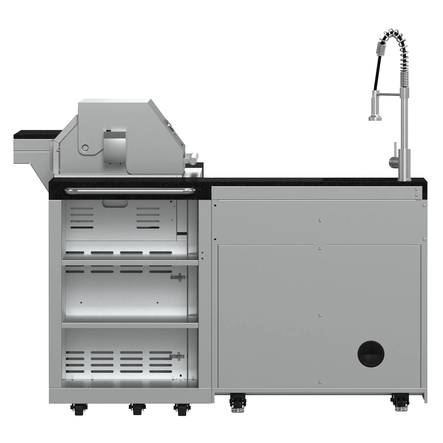 FORNO Bulnes 40-Inch BBQ, 95,000 BTU, 5 Burners, Sear & Rotisserie Infrared with Side Burner, Stainless Steel Outdoor Kitchen FORNO