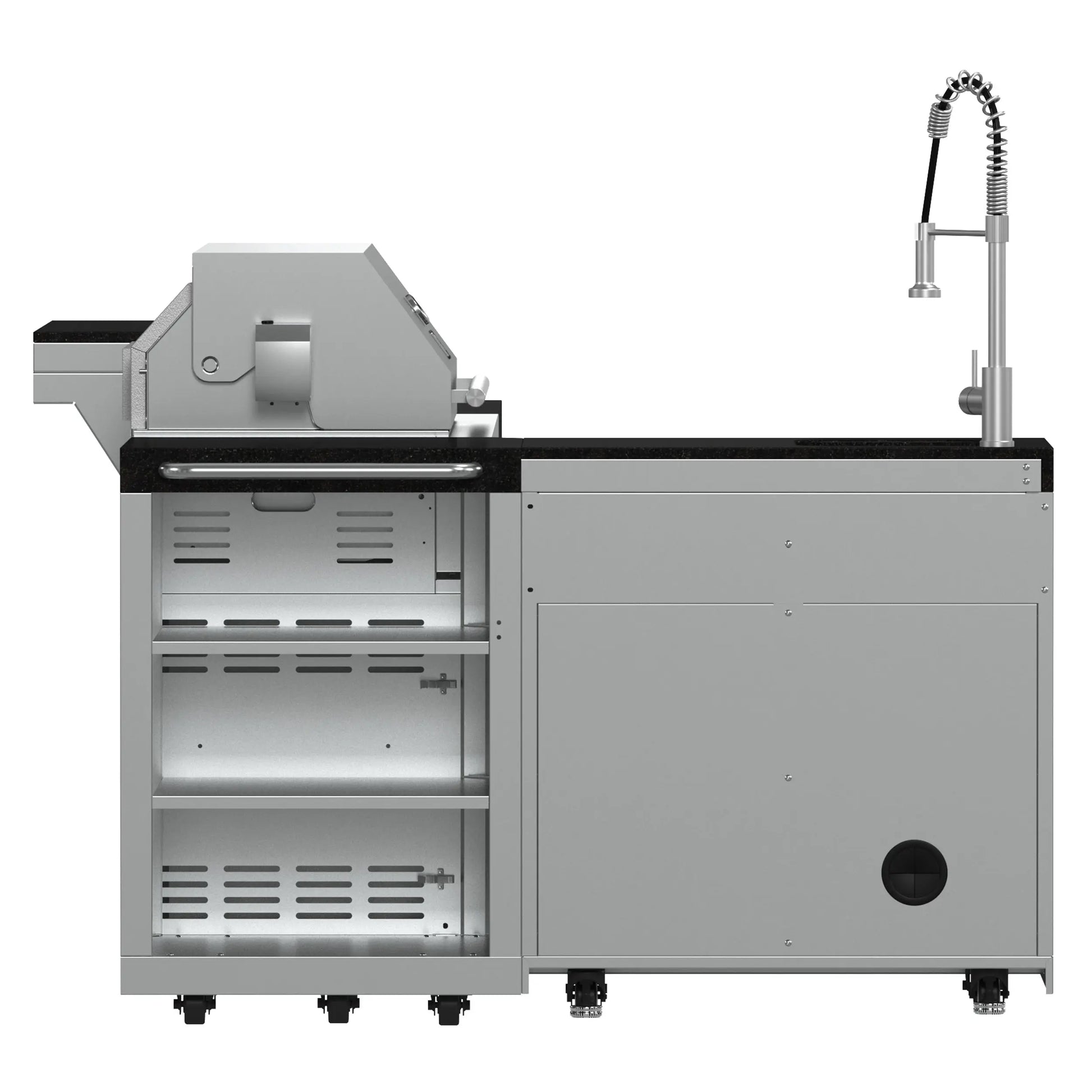 FORNO Bulnes 40-Inch BBQ, 95,000 BTU, 5 Burners, Sear & Rotisserie Infrared with Side Burner, Stainless Steel Outdoor Kitchen FORNO
