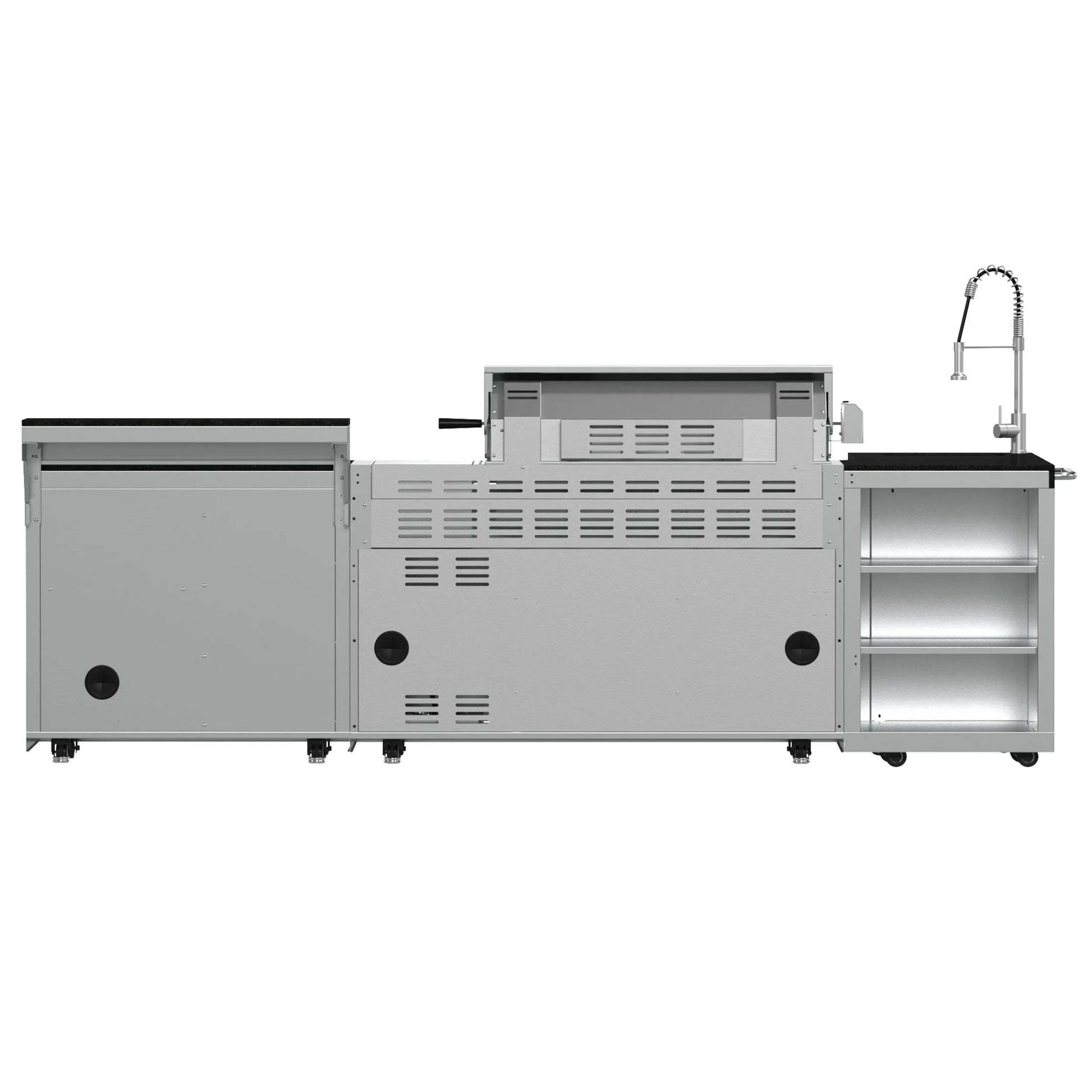 FORNO Bulnes 40-Inch BBQ, 95,000 BTU, 5 Burners, Sear & Rotisserie Infrared with Side Burner, Stainless Steel Outdoor Kitchen FORNO