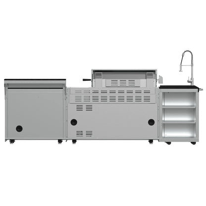 FORNO Bulnes 40-Inch BBQ, 95,000 BTU, 5 Burners, Sear & Rotisserie Infrared with Side Burner, Stainless Steel Outdoor Kitchen FORNO