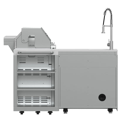 FORNO Bulnes 40-Inch BBQ, 95,000 BTU, 5 Burners, Sear & Rotisserie Infrared with Side Burner, Stainless Steel Outdoor Kitchen FORNO
