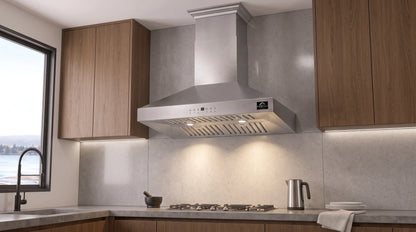 Forno Coppito 30-Inch Island Range Hood, Stainless Steel, LED Lighting, Adjustable Fan Speeds FORNO