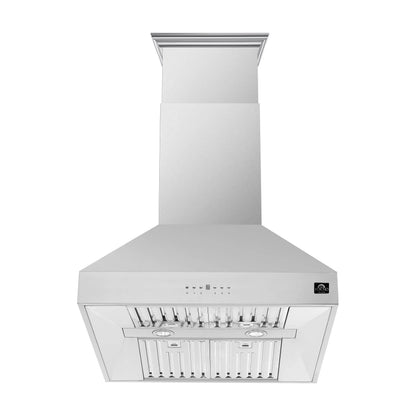Forno Coppito 36-Inch Island Range Hood, Stainless Steel, LED Lighting, Adjustable Fan Speeds FORNO