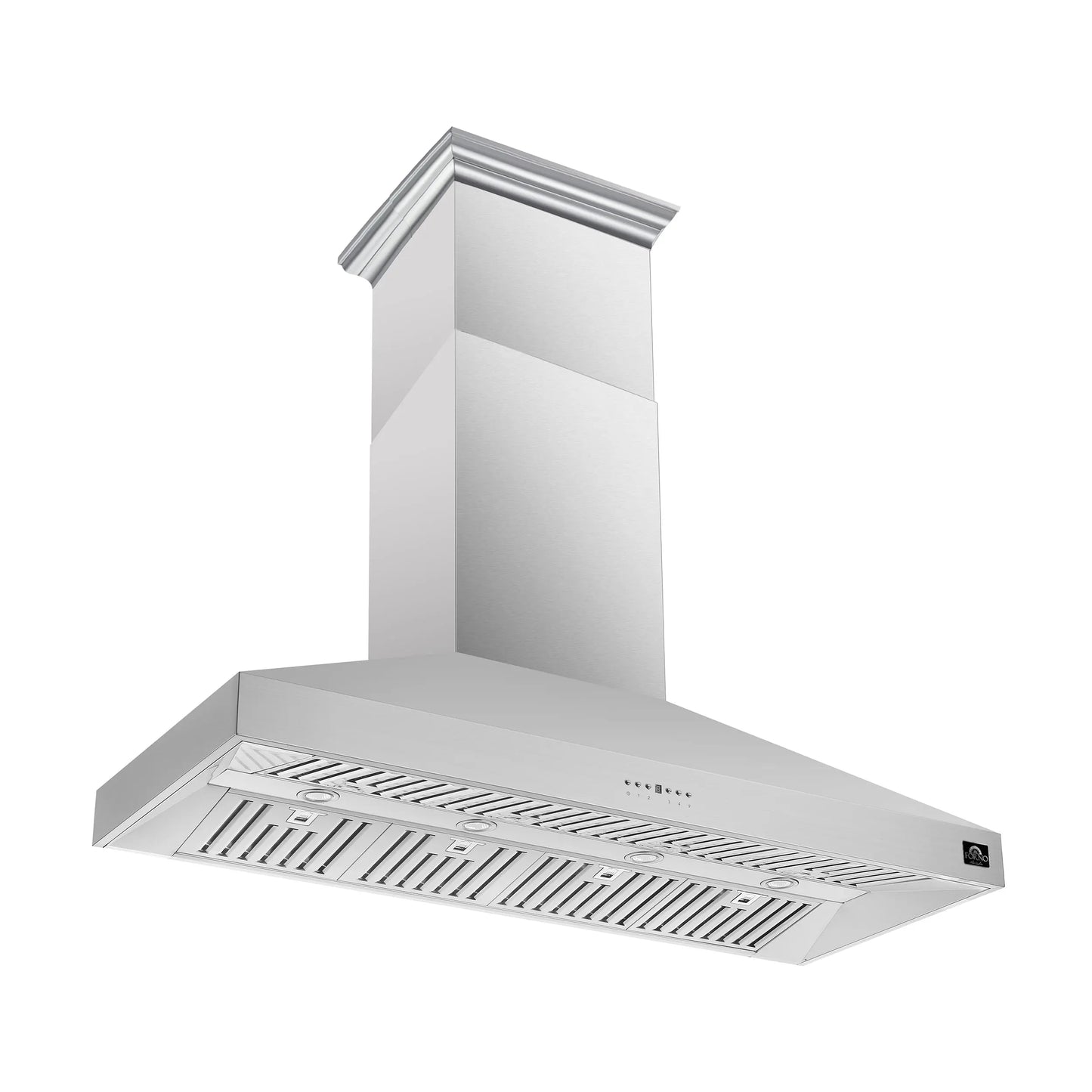 Forno Coppito 60-Inch Island Range Hood, Stainless Steel, LED Lighting, Adjustable Fan Speeds FORNO