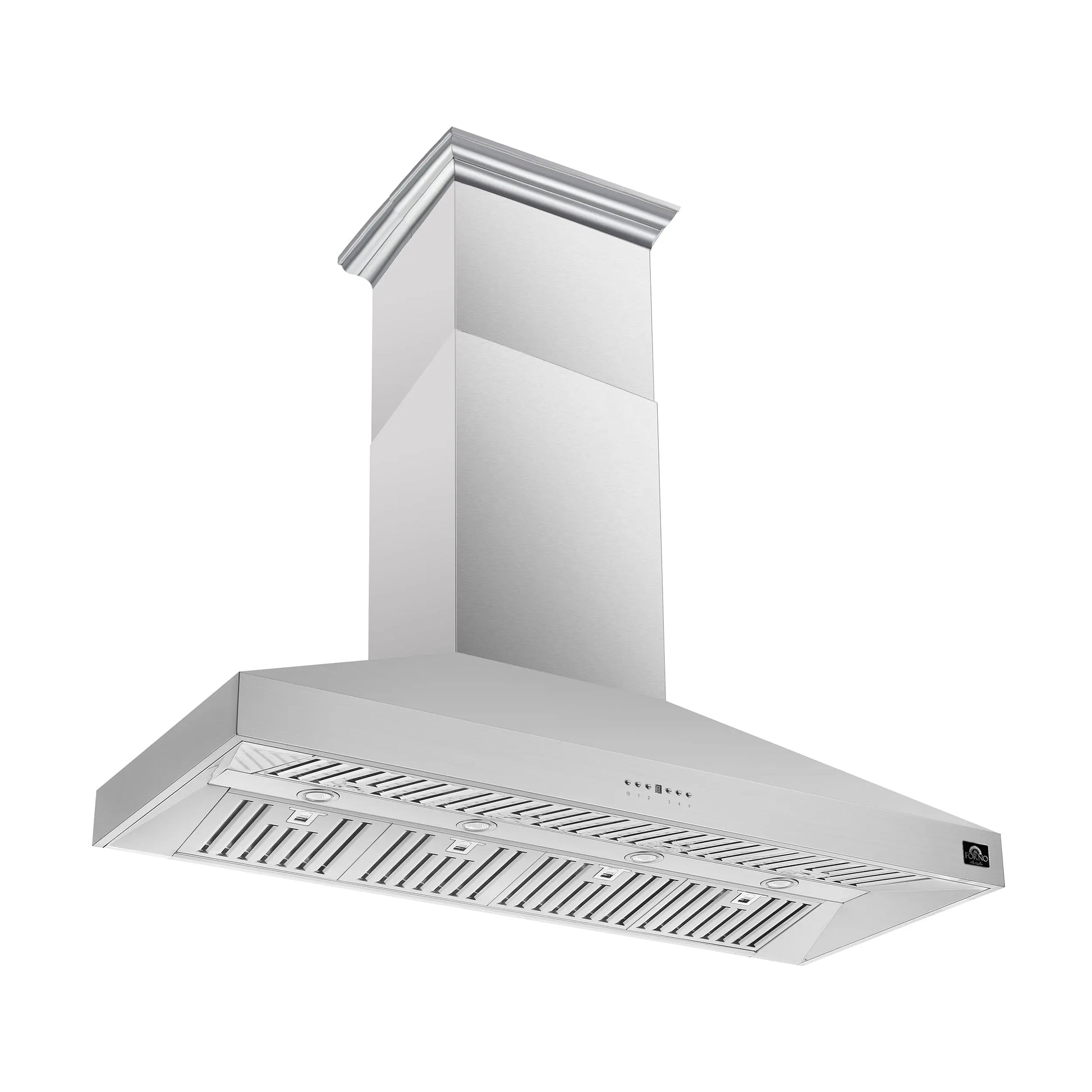 Forno Coppito 60-Inch Island Range Hood, Stainless Steel, LED Lighting, Adjustable Fan Speeds FORNO