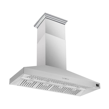 Forno Coppito 60-Inch Island Range Hood, Stainless Steel, LED Lighting, Adjustable Fan Speeds FORNO