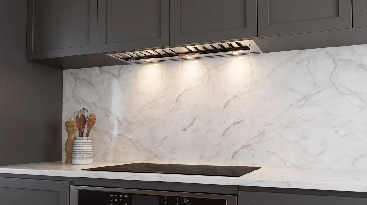 Forno Frassanito 48-Inch Recessed Range Hood, Stainless Steel Baffle Filters, LED Lighting FORNO