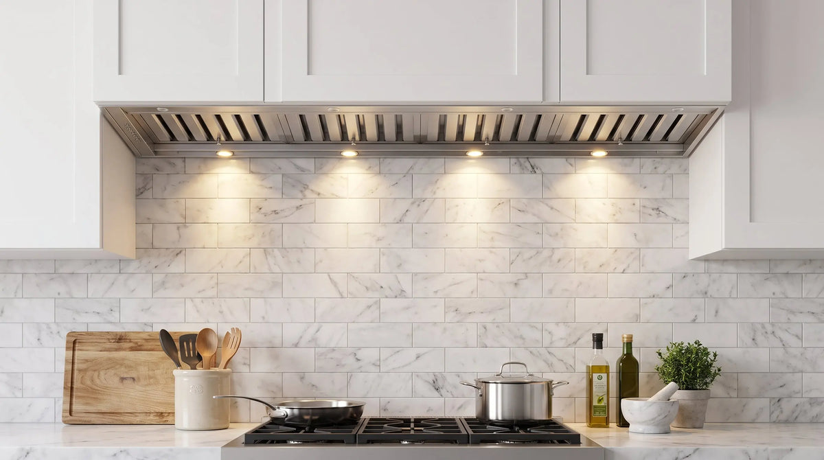 Forno Frassanito 60-Inch Recessed Range Hood, Stainless Steel Baffle Filters, LED Lighting FORNO