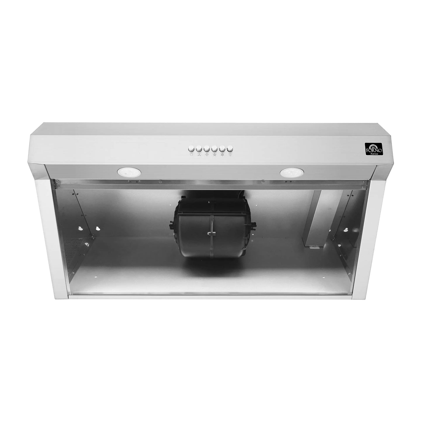 Forno Bari Espresso 30-Inch Under Cabinet Range Hood, Stainless Steel, 400 CFM, LED Lighting, Dishwasher-Safe Baffle Filters, 4-Speed Fan Control FORNO