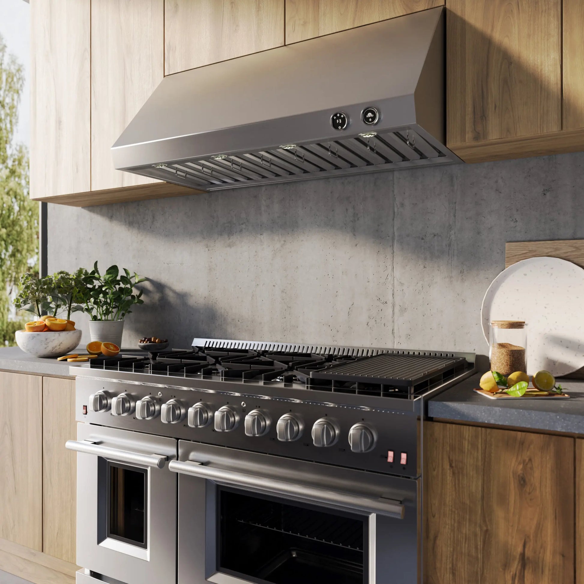 Forno Biagio 48-Inch Wall Mounted Range Hood, Stainless Steel, Heavy Duty FORNO